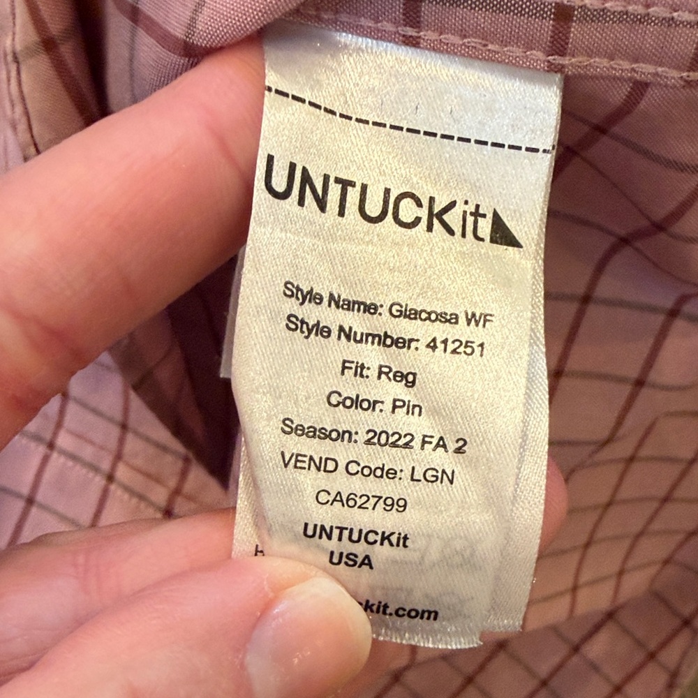 UNTUCKit Giacosa Wrinkle Free Long Sleeve Button Down Size XL - Picture 6 of 8